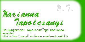 marianna tapolcsanyi business card